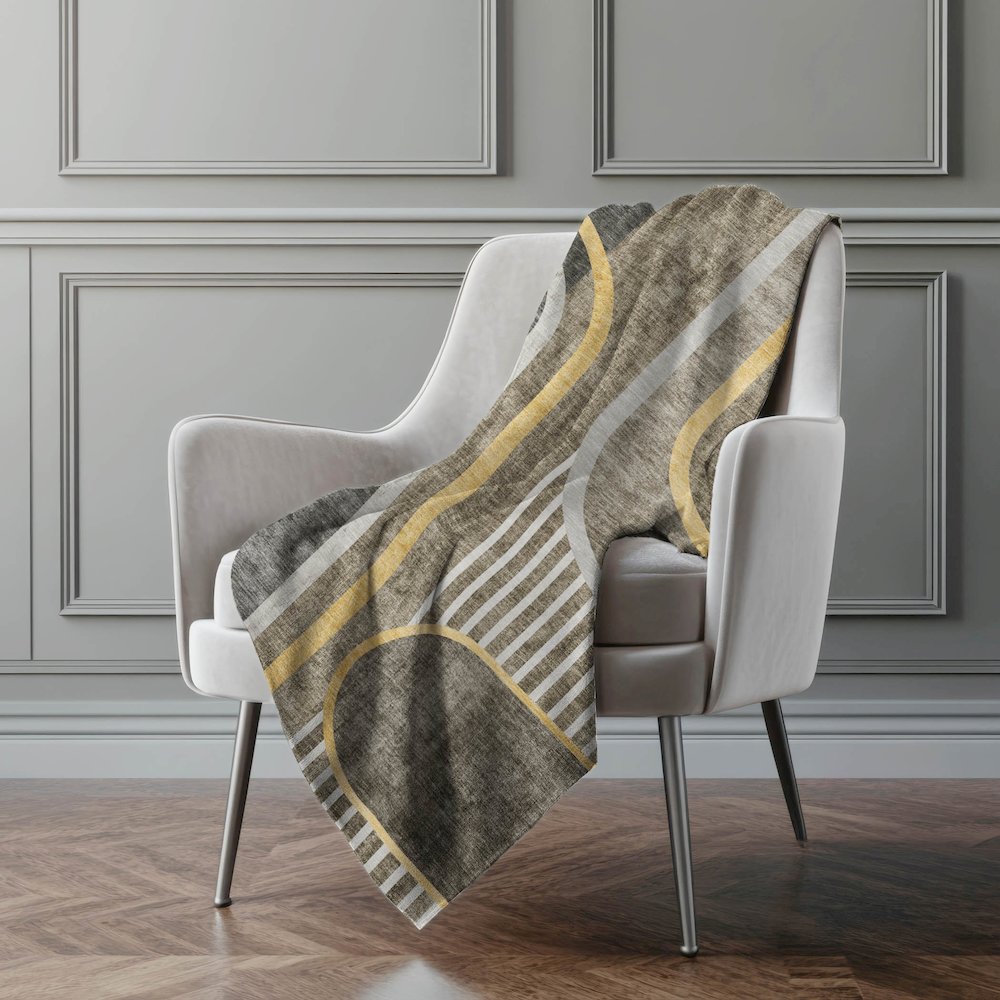 Premium Machine Washable ASB532 Taupe 50" x 70" Sherpa Throw Blanket. Picture 4