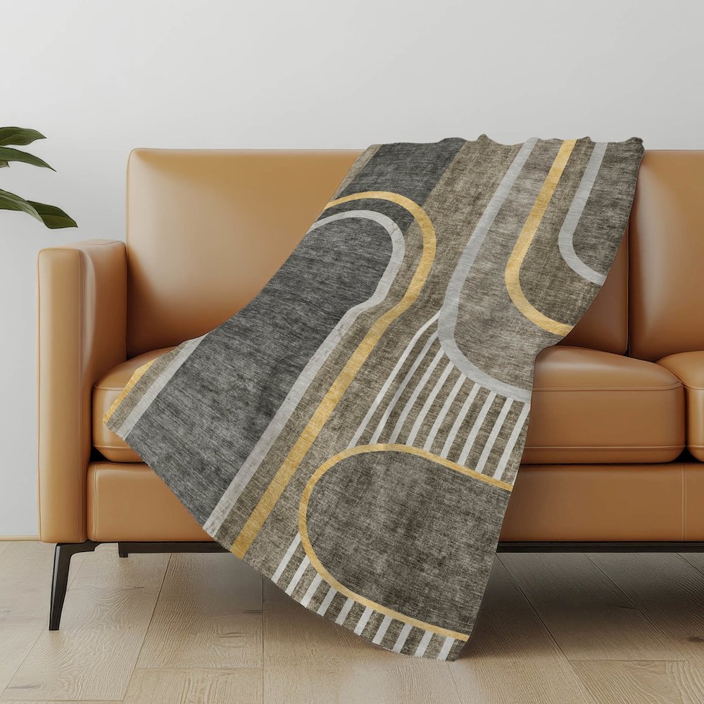 Premium Machine Washable ASB532 Taupe 50" x 70" Sherpa Throw Blanket. Picture 5