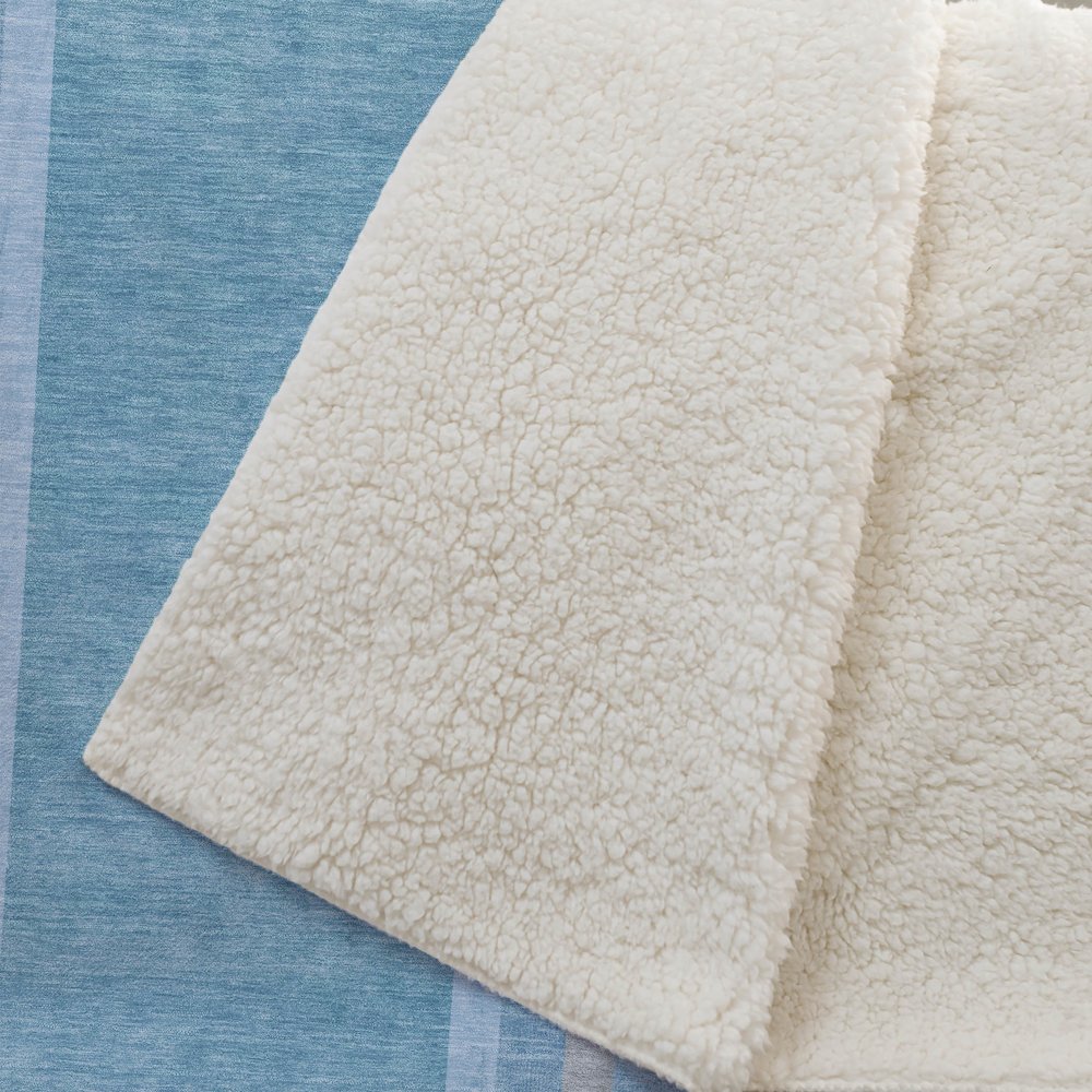 Premium Machine Washable ASB532 Teal 50" x 70" Sherpa Throw Blanket. Picture 2