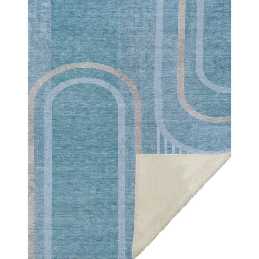 Premium Machine Washable ASB532 Teal 50" x 70" Sherpa Throw Blanket. Picture 1