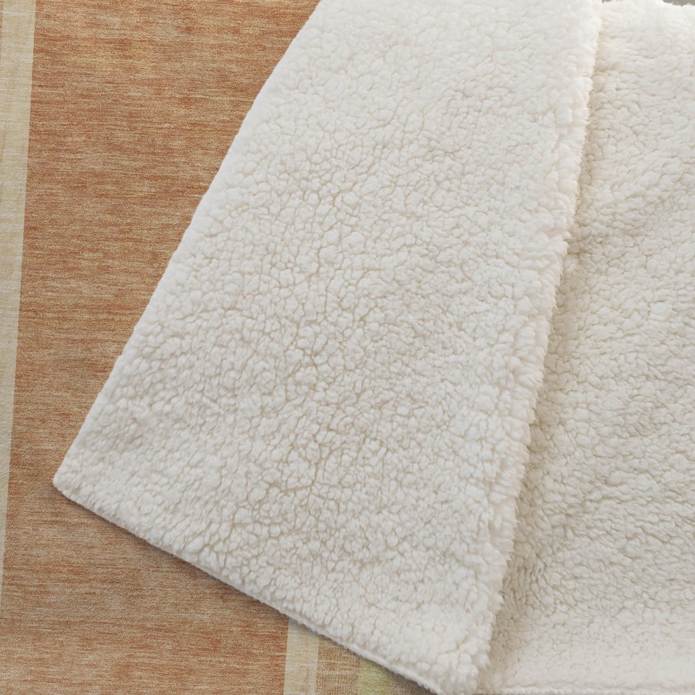 Premium Machine Washable ASB532 Terracotta 50" x 70" Sherpa Throw Blanket. Picture 2