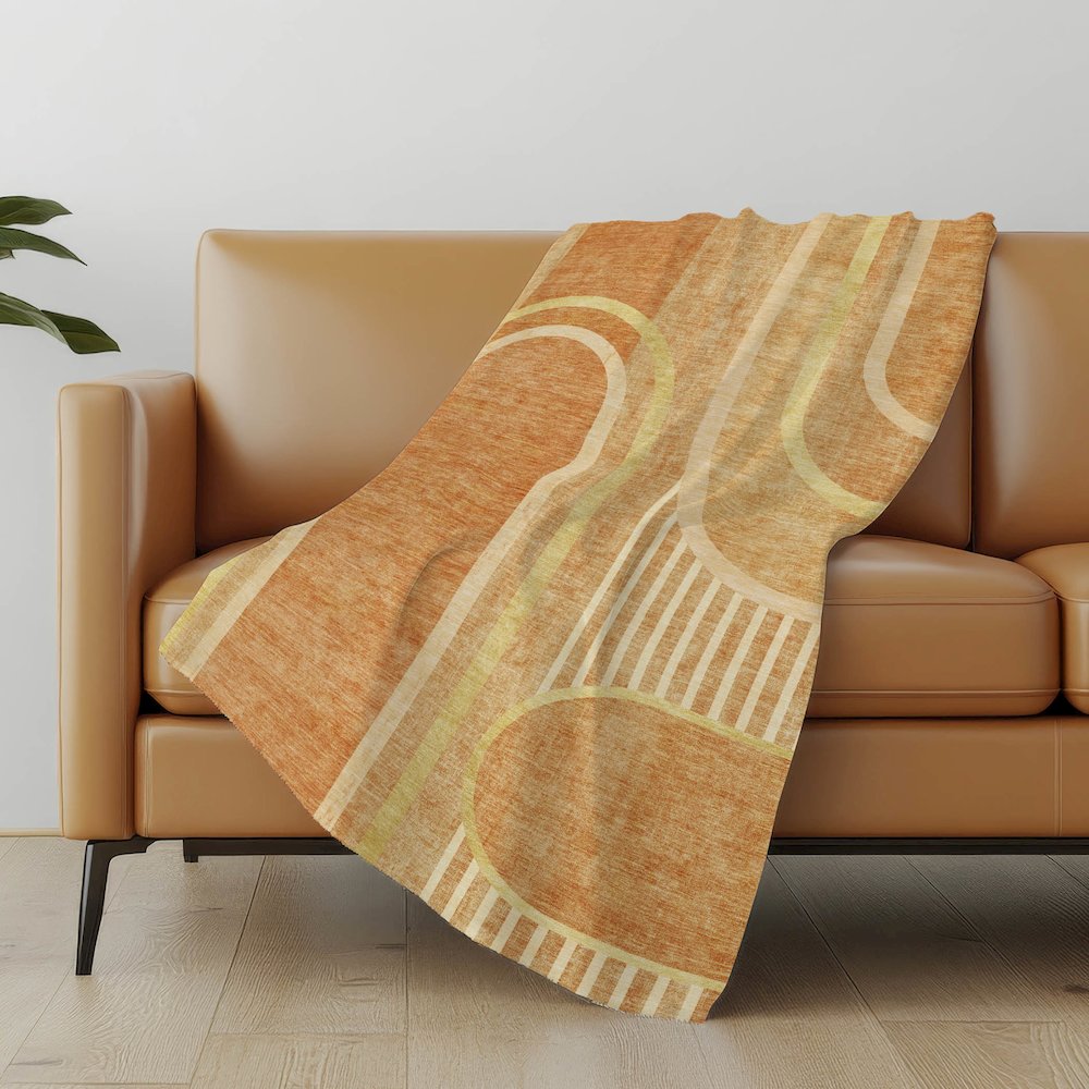 Premium Machine Washable ASB532 Terracotta 50" x 70" Sherpa Throw Blanket. Picture 5