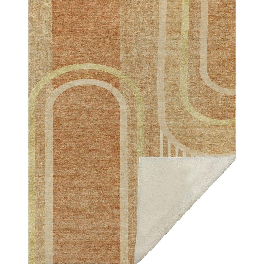 Premium Machine Washable ASB532 Terracotta 50" x 70" Sherpa Throw Blanket. Picture 1