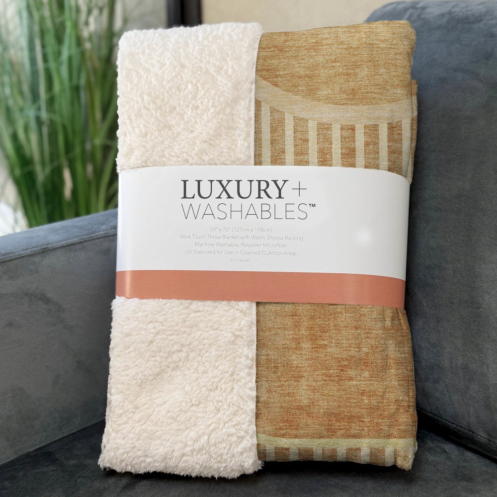 Premium Machine Washable ASB532 Terracotta 50" x 70" Sherpa Throw Blanket. Picture 3