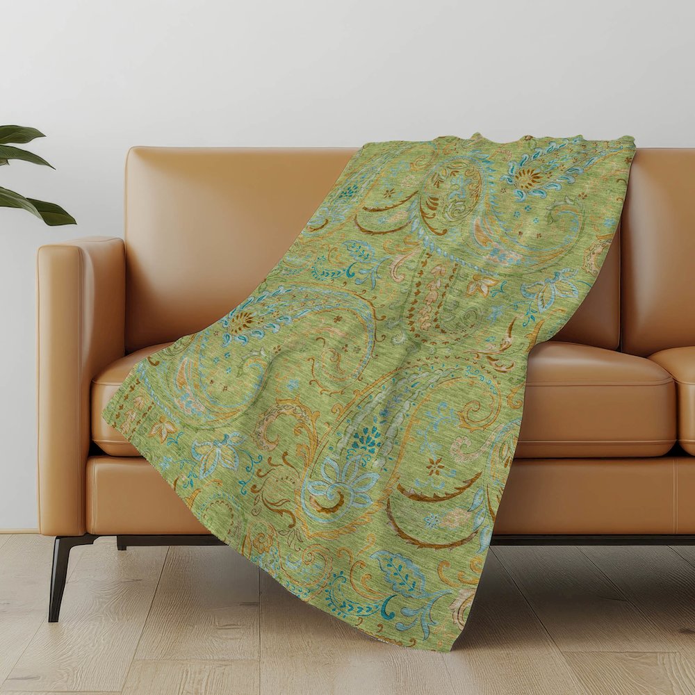 Premium Machine Washable ASB533 Aloe 50" x 70" Sherpa Throw Blanket. Picture 5