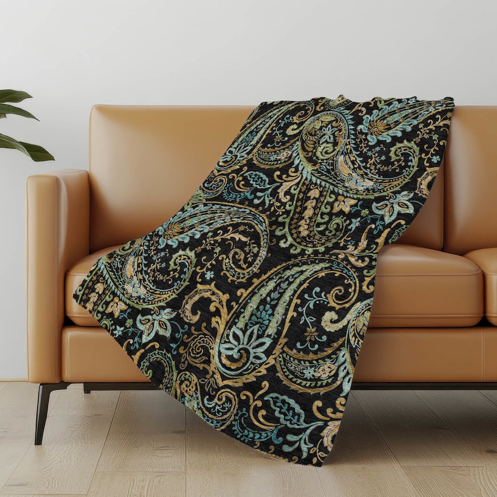 Premium Machine Washable ASB533 Black 50" x 70" Sherpa Throw Blanket. Picture 5