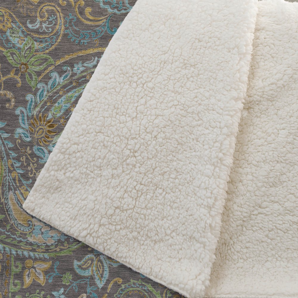 Premium Machine Washable ASB533 Chocolate 50" x 70" Sherpa Throw Blanket. Picture 2