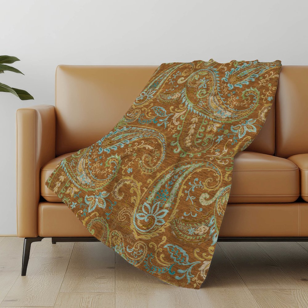 Premium Machine Washable ASB533 Paprika 50" x 70" Sherpa Throw Blanket. Picture 5