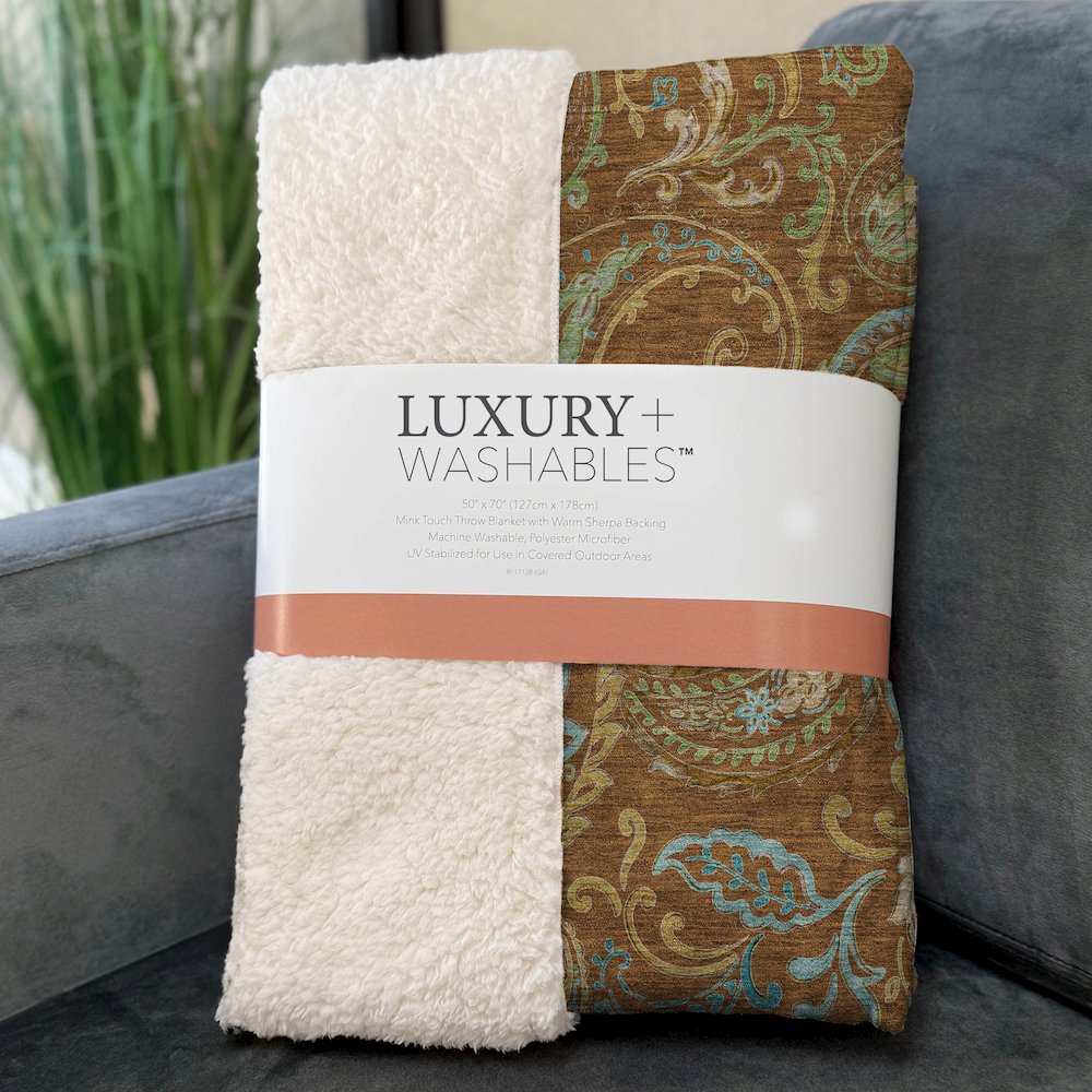 Premium Machine Washable ASB533 Paprika 50" x 70" Sherpa Throw Blanket. Picture 3