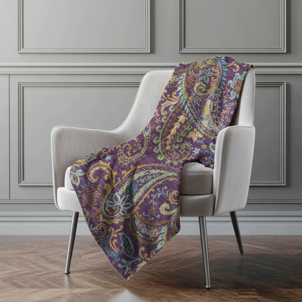 Premium Machine Washable ASB533 Purple 50" x 70" Sherpa Throw Blanket. Picture 4