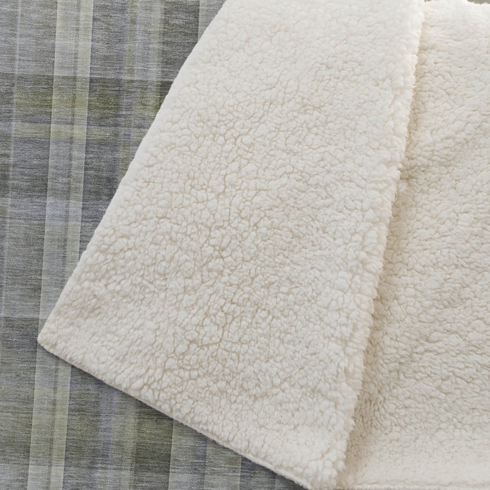 Premium Machine Washable ASB534 Gray 50" x 70" Sherpa Throw Blanket. Picture 2