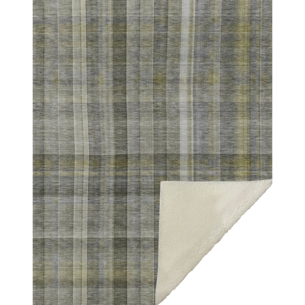 Premium Machine Washable ASB534 Gray 50" x 70" Sherpa Throw Blanket. Picture 1