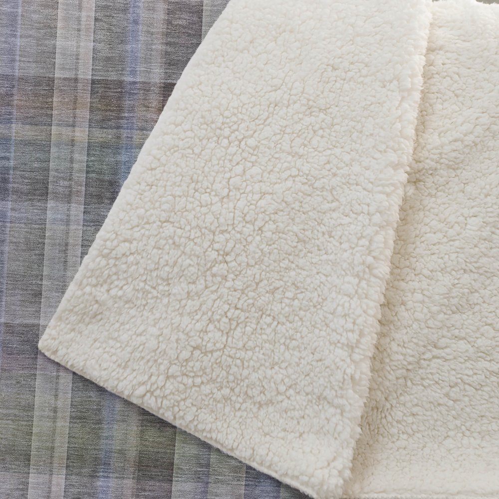 Premium Machine Washable ASB534 Pewter 50" x 70" Sherpa Throw Blanket. Picture 2
