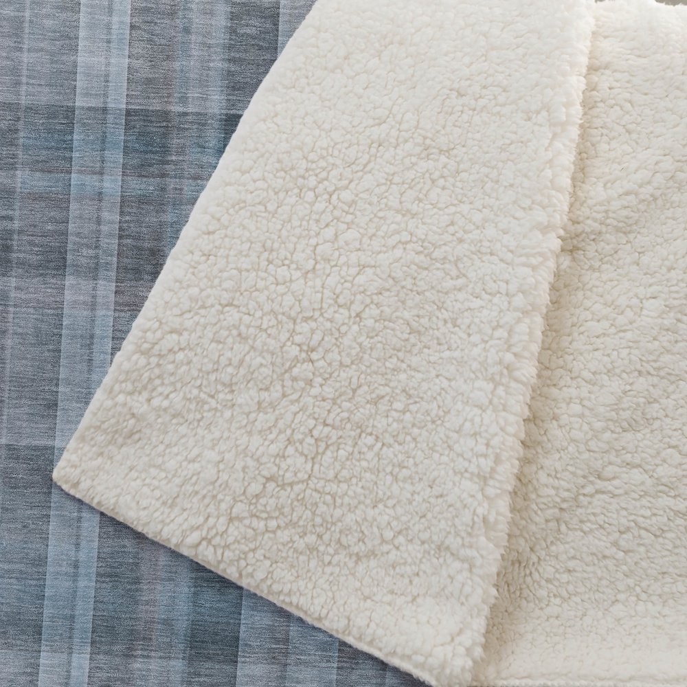 Premium Machine Washable ASB534 Teal 50" x 70" Sherpa Throw Blanket. Picture 2