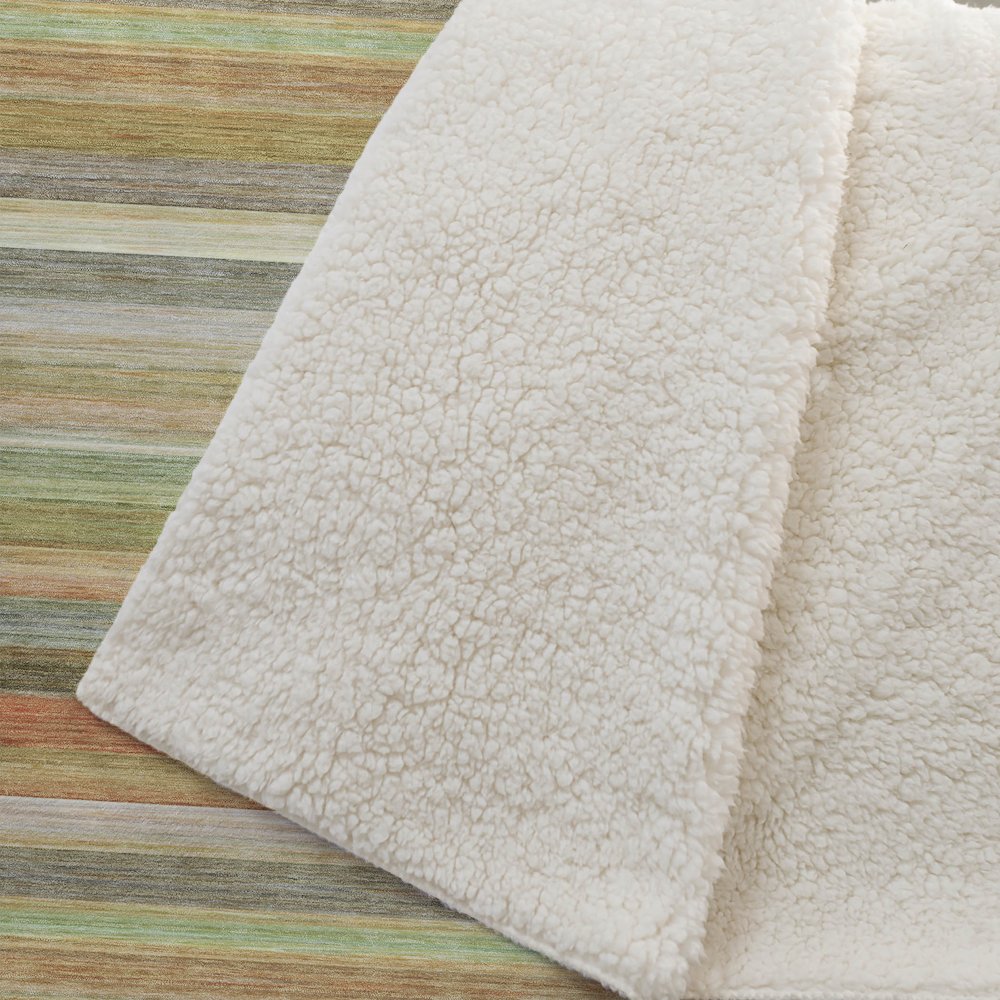 Premium Machine Washable ASB535 Aloe 50" x 70" Sherpa Throw Blanket. Picture 2