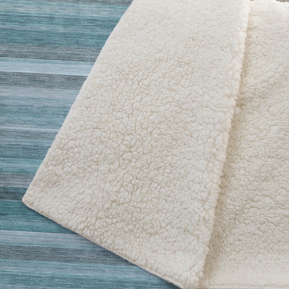 Premium Machine Washable ASB535 Teal 50" x 70" Sherpa Throw Blanket. Picture 2