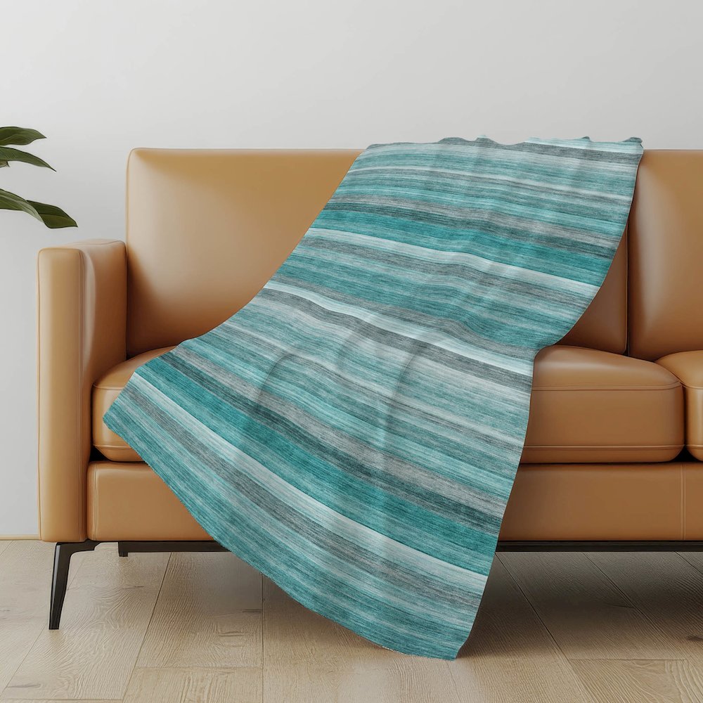 Premium Machine Washable ASB535 Teal 50" x 70" Sherpa Throw Blanket. Picture 5