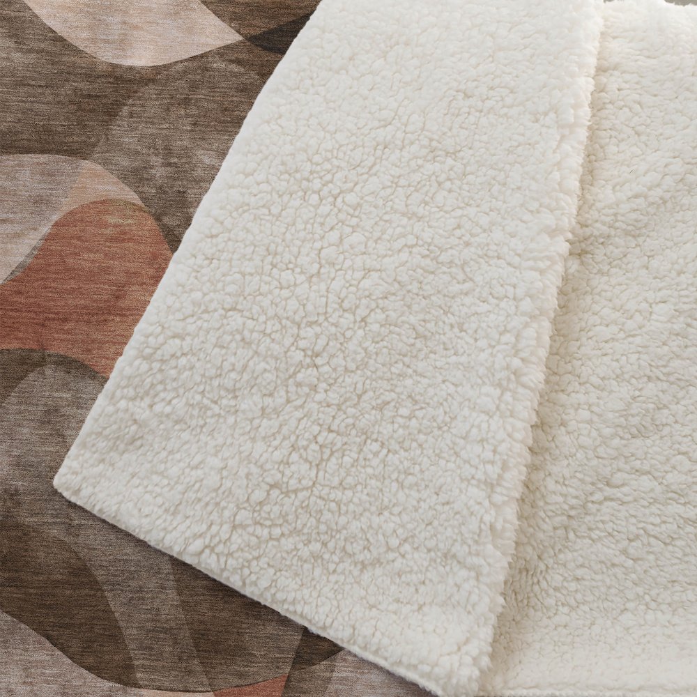 Premium Machine Washable ASB536 Chocolate 50" x 70" Sherpa Throw Blanket. Picture 2