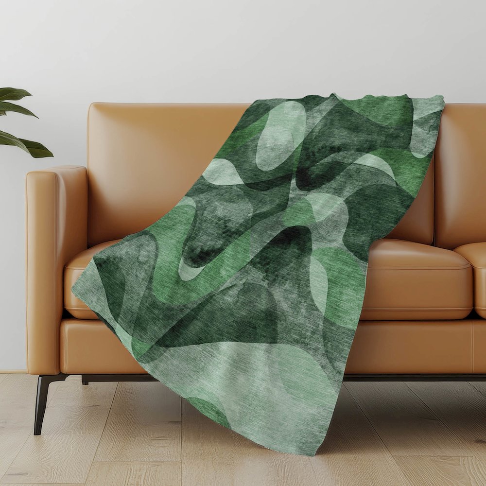 Premium Machine Washable ASB536 Fern 50" x 70" Sherpa Throw Blanket. Picture 5