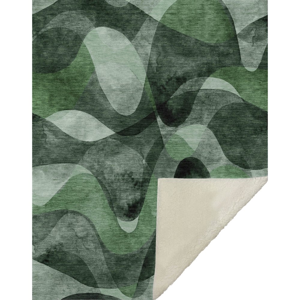Premium Machine Washable ASB536 Fern 50" x 70" Sherpa Throw Blanket. Picture 1