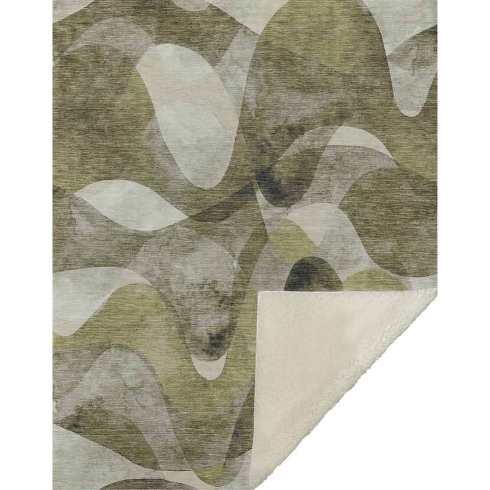 Premium Machine Washable ASB536 Olive 50" x 70" Sherpa Throw Blanket. Picture 1