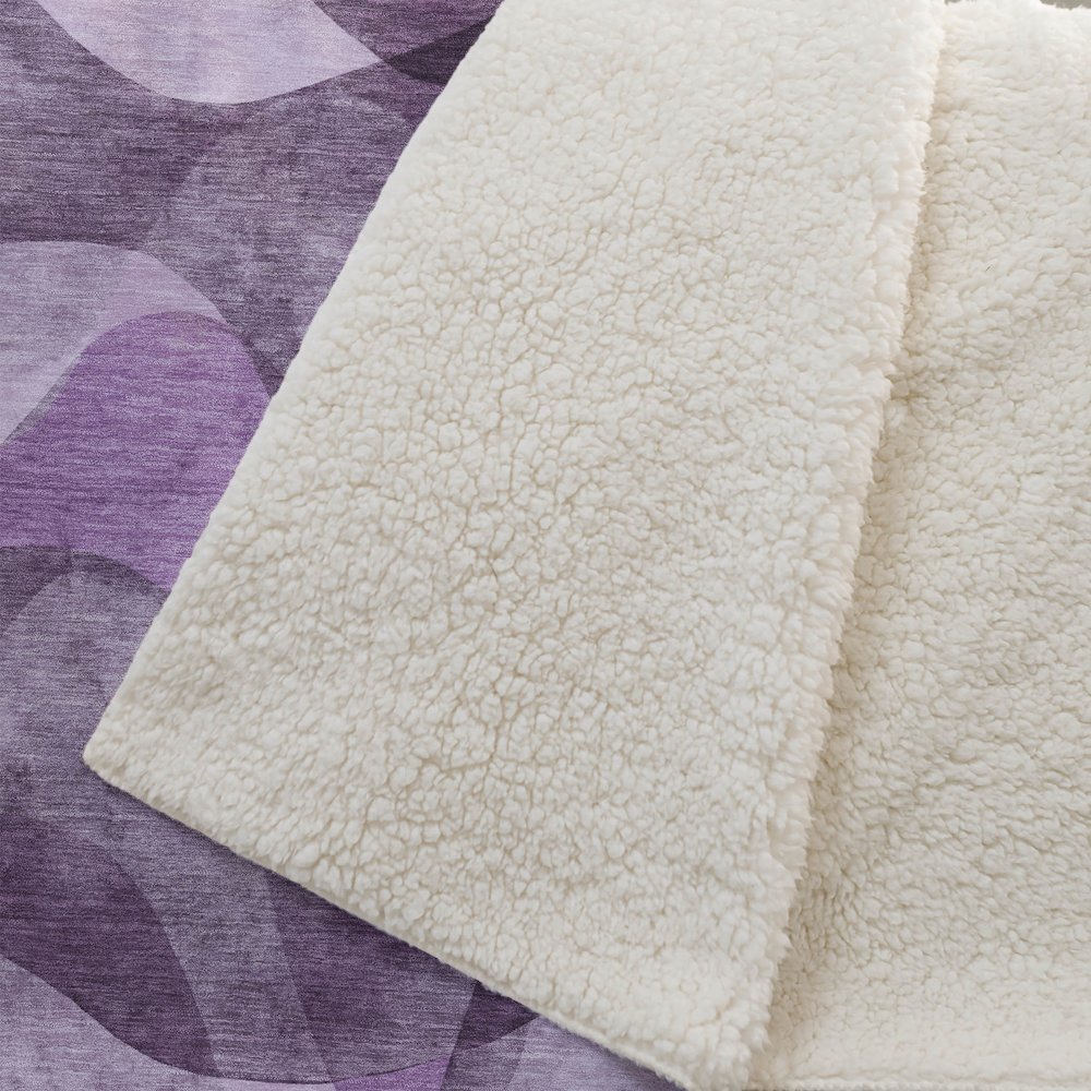 Premium Machine Washable ASB536 Purple 50" x 70" Sherpa Throw Blanket. Picture 2
