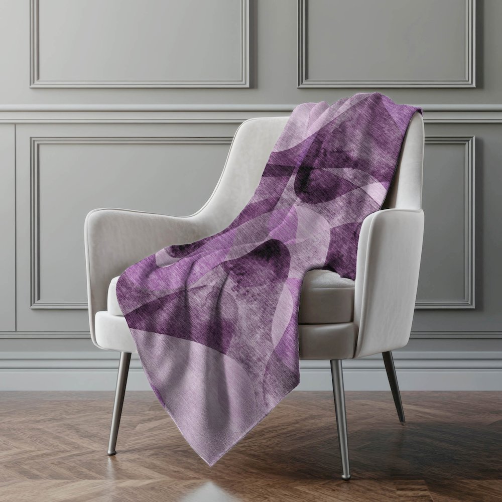 Premium Machine Washable ASB536 Purple 50" x 70" Sherpa Throw Blanket. Picture 4