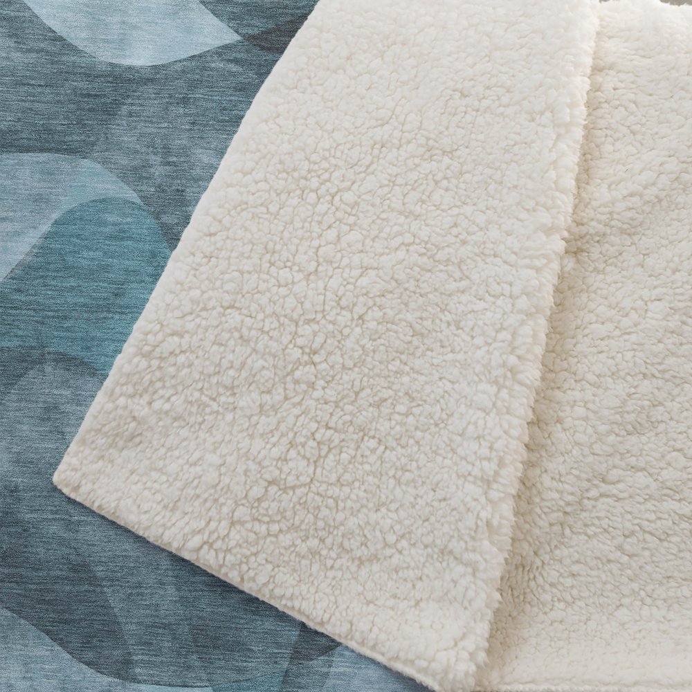 Premium Machine Washable ASB536 Teal 50" x 70" Sherpa Throw Blanket. Picture 2