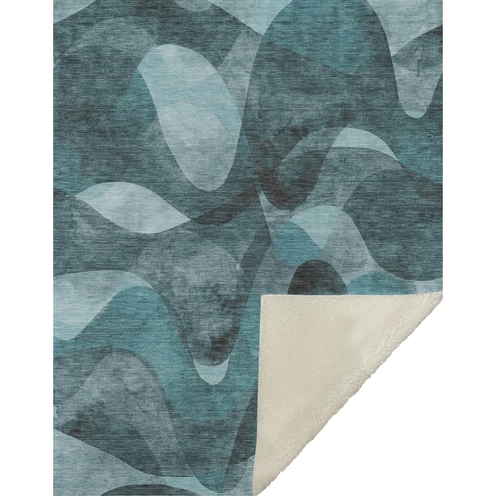Premium Machine Washable ASB536 Teal 50" x 70" Sherpa Throw Blanket. Picture 1