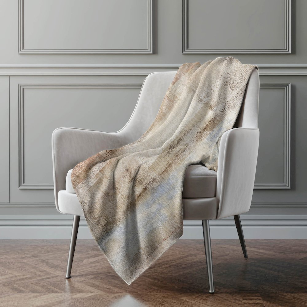 Premium Machine Washable ASB537 Beige 50" x 70" Sherpa Throw Blanket. Picture 4