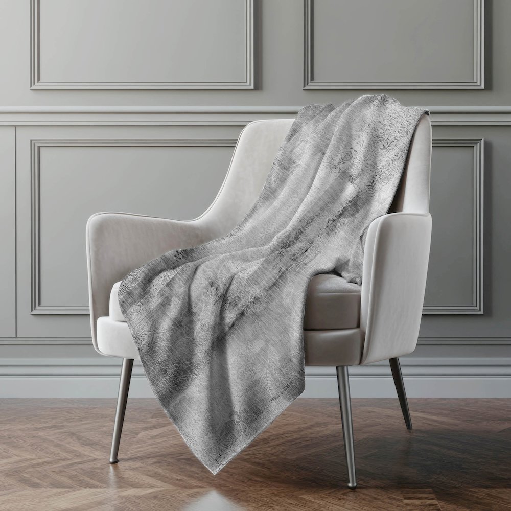 Premium Machine Washable ASB537 Gray 50" x 70" Sherpa Throw Blanket. Picture 4