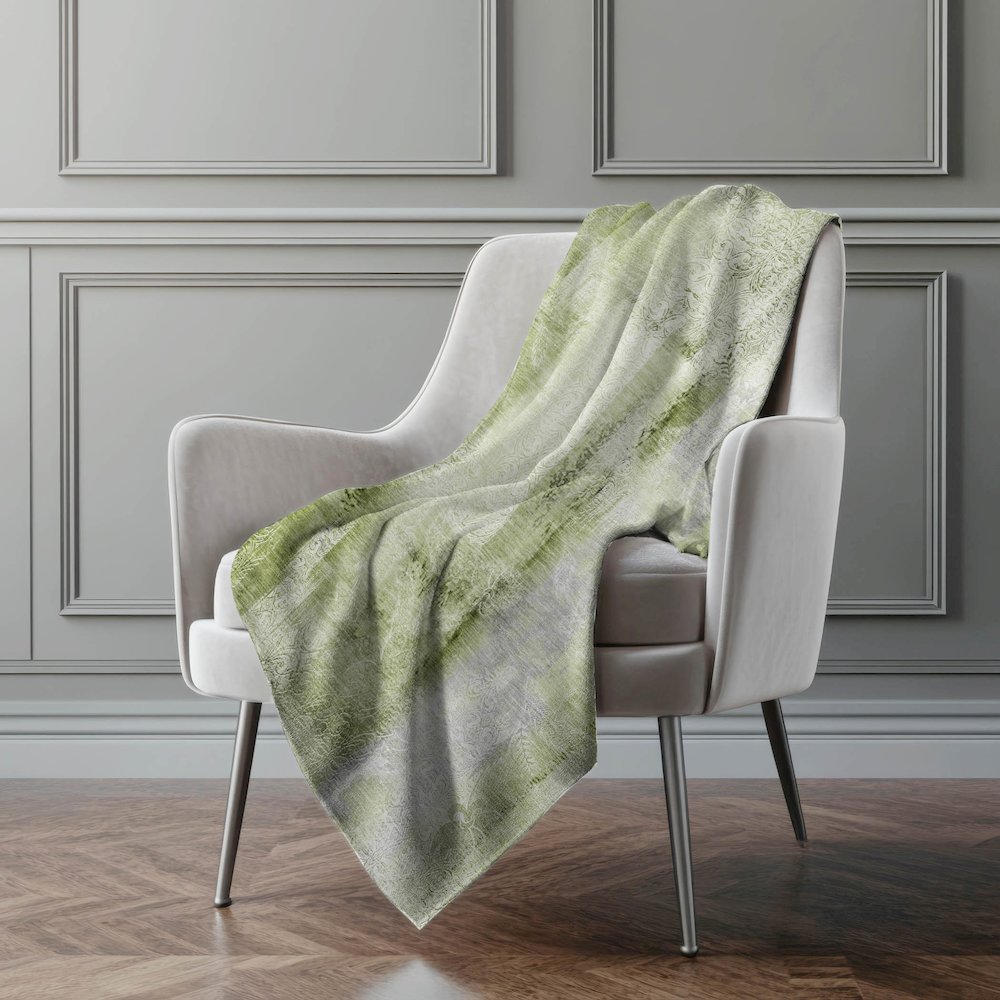 Premium Machine Washable ASB537 Sage 50" x 70" Sherpa Throw Blanket. Picture 4