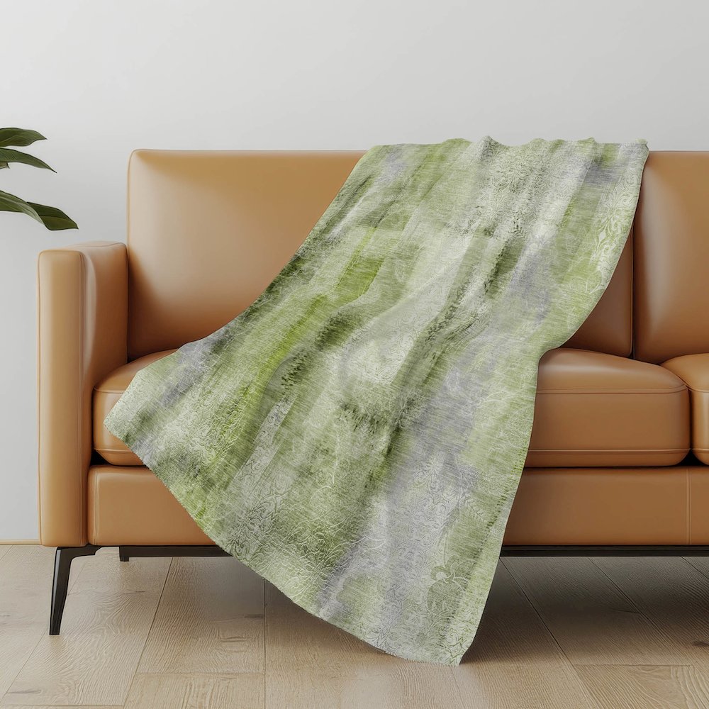 Premium Machine Washable ASB537 Sage 50" x 70" Sherpa Throw Blanket. Picture 5