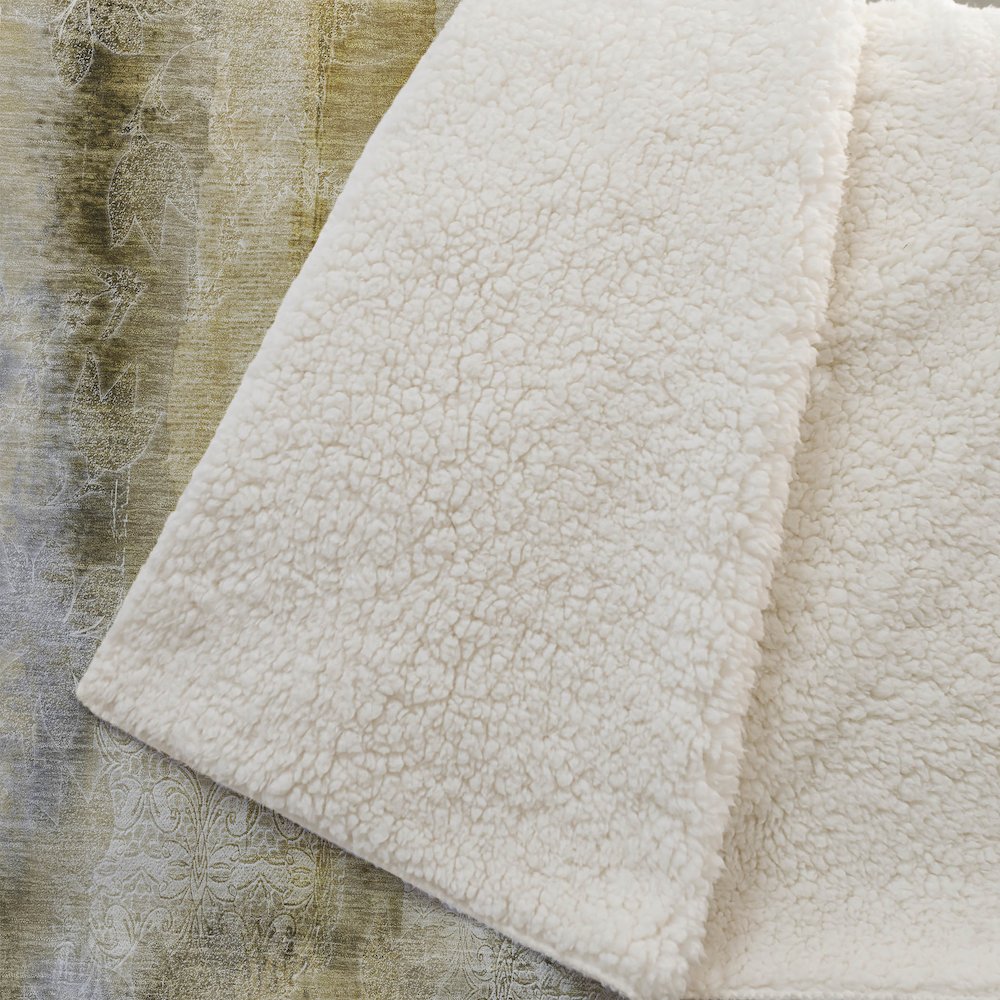 Premium Machine Washable ASB537 Taupe 50" x 70" Sherpa Throw Blanket. Picture 2