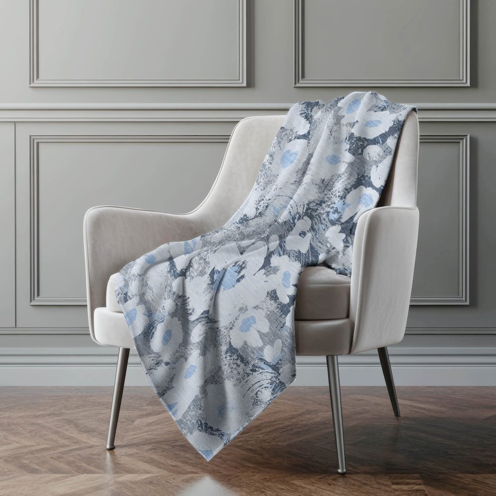 Premium Machine Washable ASB538 Denim 50" x 70" Sherpa Throw Blanket. Picture 4