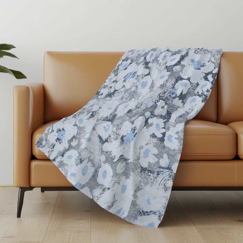 Premium Machine Washable ASB538 Denim 50" x 70" Sherpa Throw Blanket. Picture 5