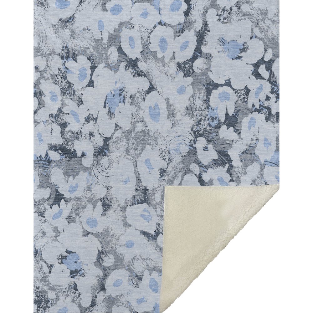 Premium Machine Washable ASB538 Denim 50" x 70" Sherpa Throw Blanket. Picture 1
