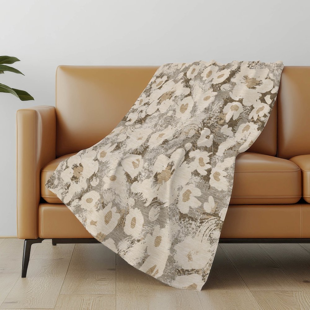 Premium Machine Washable ASB538 Khaki 50" x 70" Sherpa Throw Blanket. Picture 5