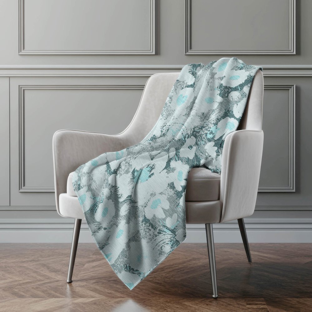 Premium Machine Washable ASB538 Teal 50" x 70" Sherpa Throw Blanket. Picture 4