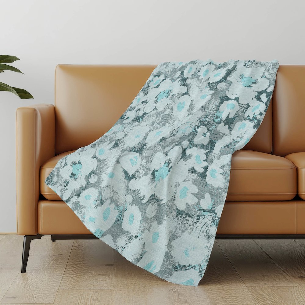 Premium Machine Washable ASB538 Teal 50" x 70" Sherpa Throw Blanket. Picture 5