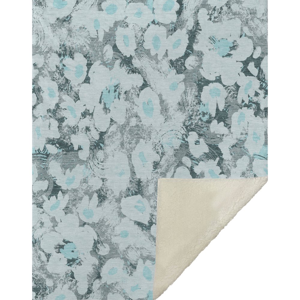 Premium Machine Washable ASB538 Teal 50" x 70" Sherpa Throw Blanket. Picture 1