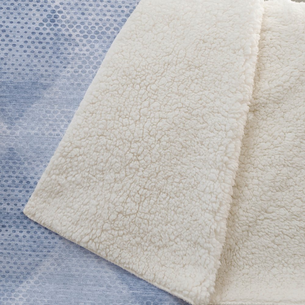 Premium Machine Washable ASB539 Blue 50" x 70" Sherpa Throw Blanket. Picture 2