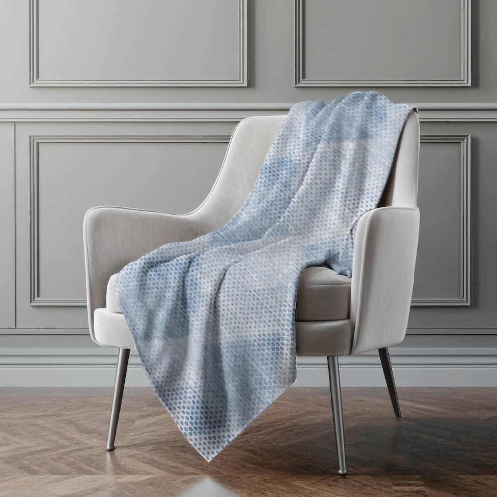 Premium Machine Washable ASB539 Blue 50" x 70" Sherpa Throw Blanket. Picture 4