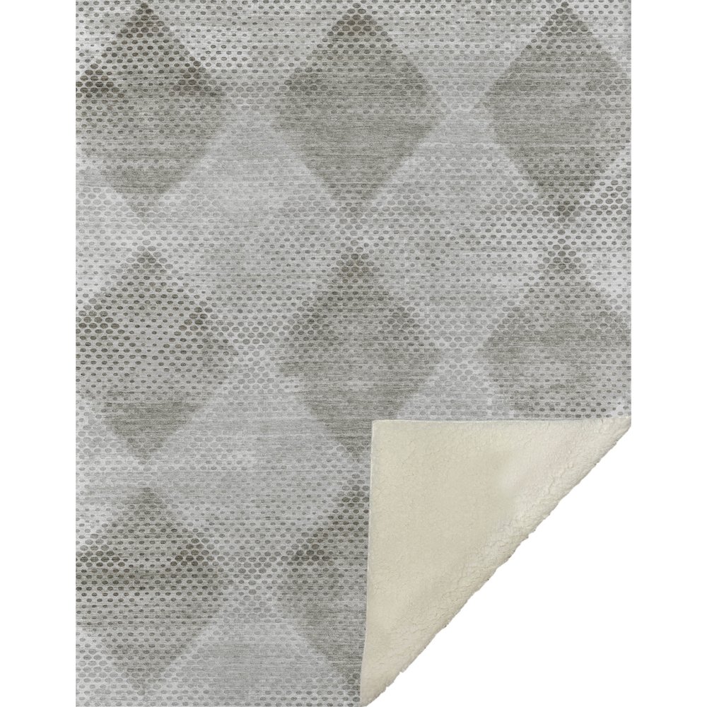 Premium Machine Washable ASB539 Gray 50" x 70" Sherpa Throw Blanket. Picture 1