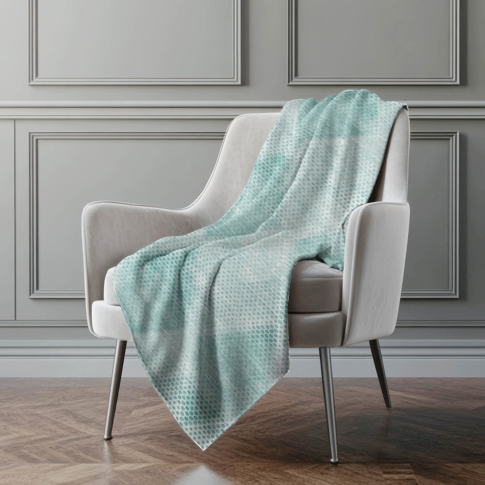 Premium Machine Washable ASB539 Teal 50" x 70" Sherpa Throw Blanket. Picture 4