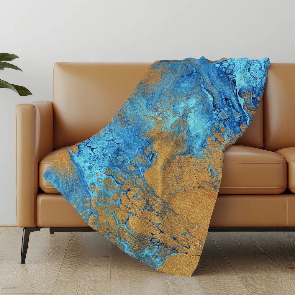 Premium Machine Washable ASB53 Cobalt 50" x 70" Sherpa Throw Blanket. Picture 4