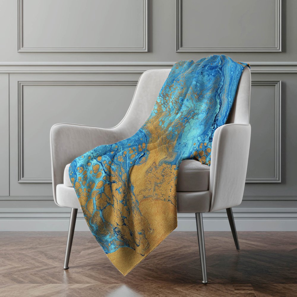 Premium Machine Washable ASB53 Cobalt 50" x 70" Sherpa Throw Blanket. Picture 5