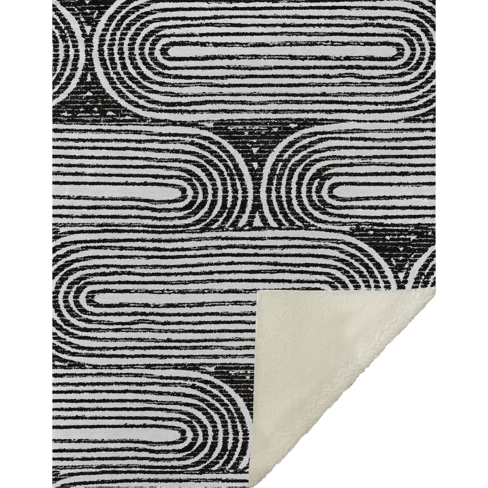 Premium Machine Washable ASB540 Black 50" x 70" Sherpa Throw Blanket. Picture 1