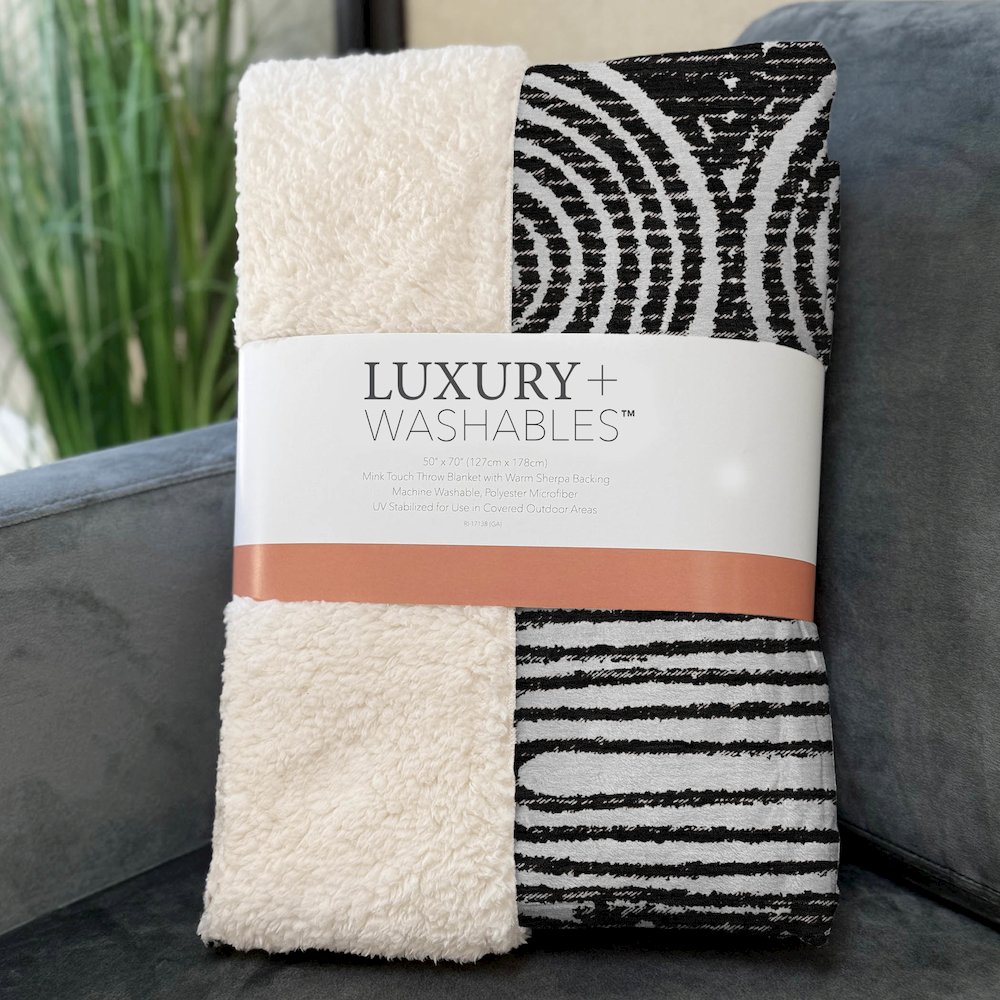 Premium Machine Washable ASB540 Black 50" x 70" Sherpa Throw Blanket. Picture 3