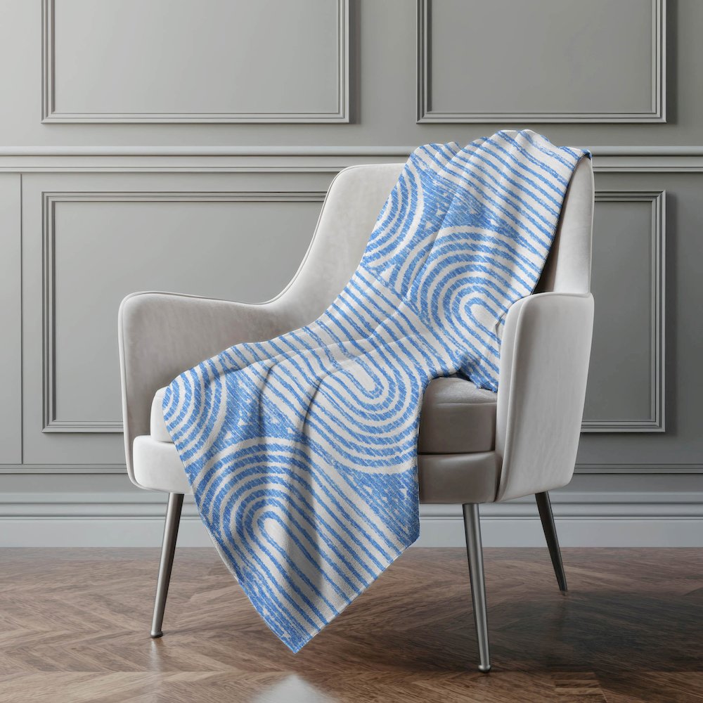 Premium Machine Washable ASB540 Blue 50" x 70" Sherpa Throw Blanket. Picture 4